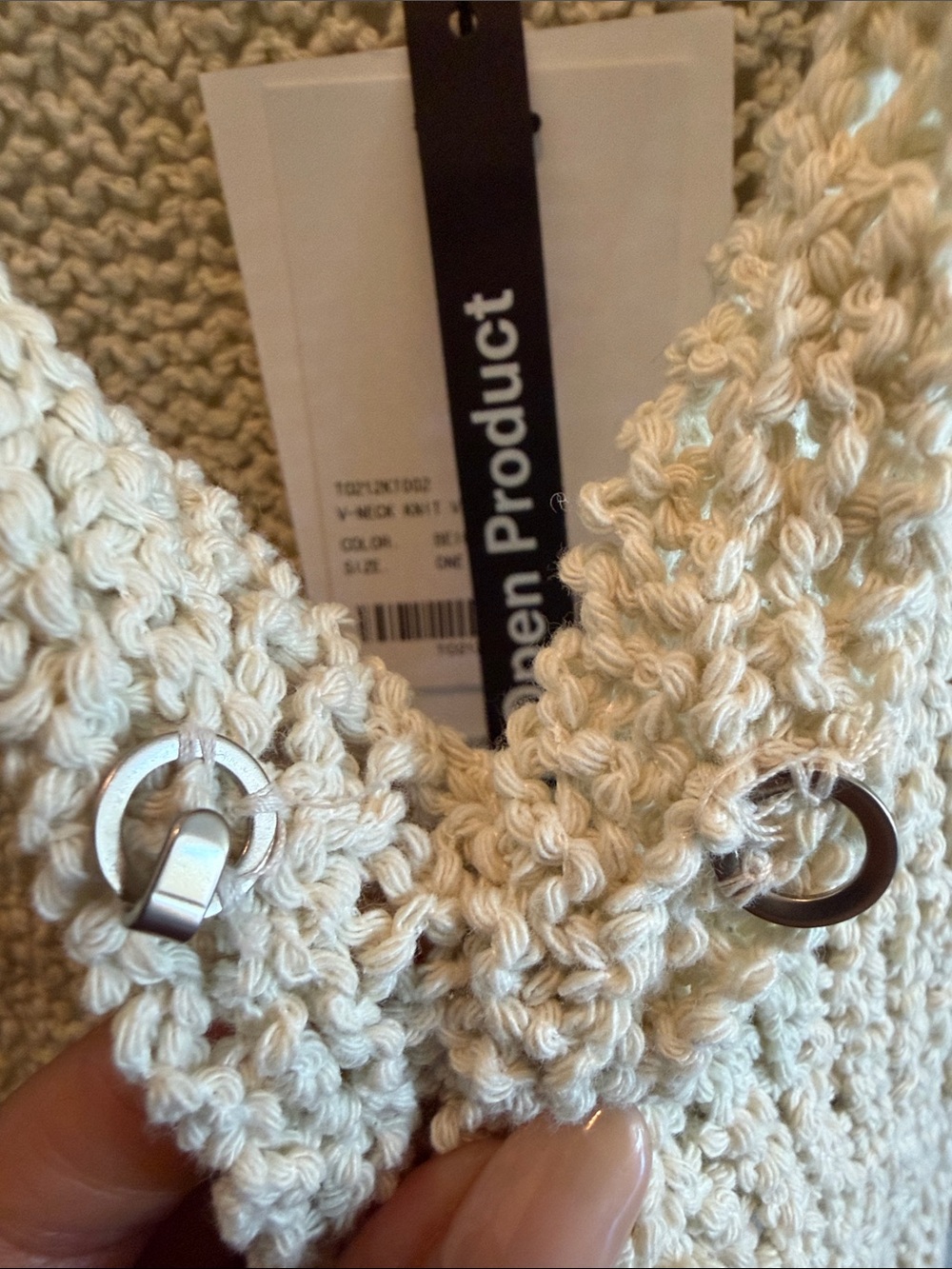 The Open Product Cream Knit Vest - Picture 3 of 5
